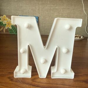 White Letter M Marquee Light
